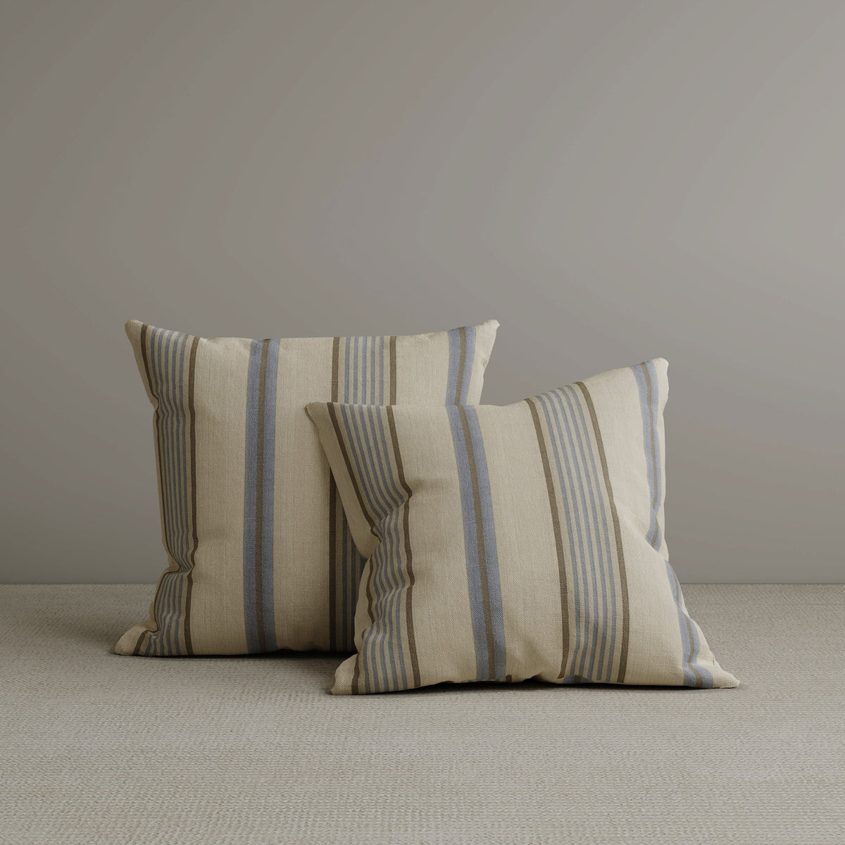 Cottonfy Square Exclusive Design Cushion in Sky Blue Striped Cotton Linen, 45*45CM Living and Home 