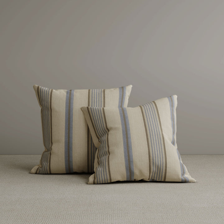 Cottonfy Square Exclusive Design Cushion in Sky Blue Striped Cotton Linen, 45*45CM Living and Home 