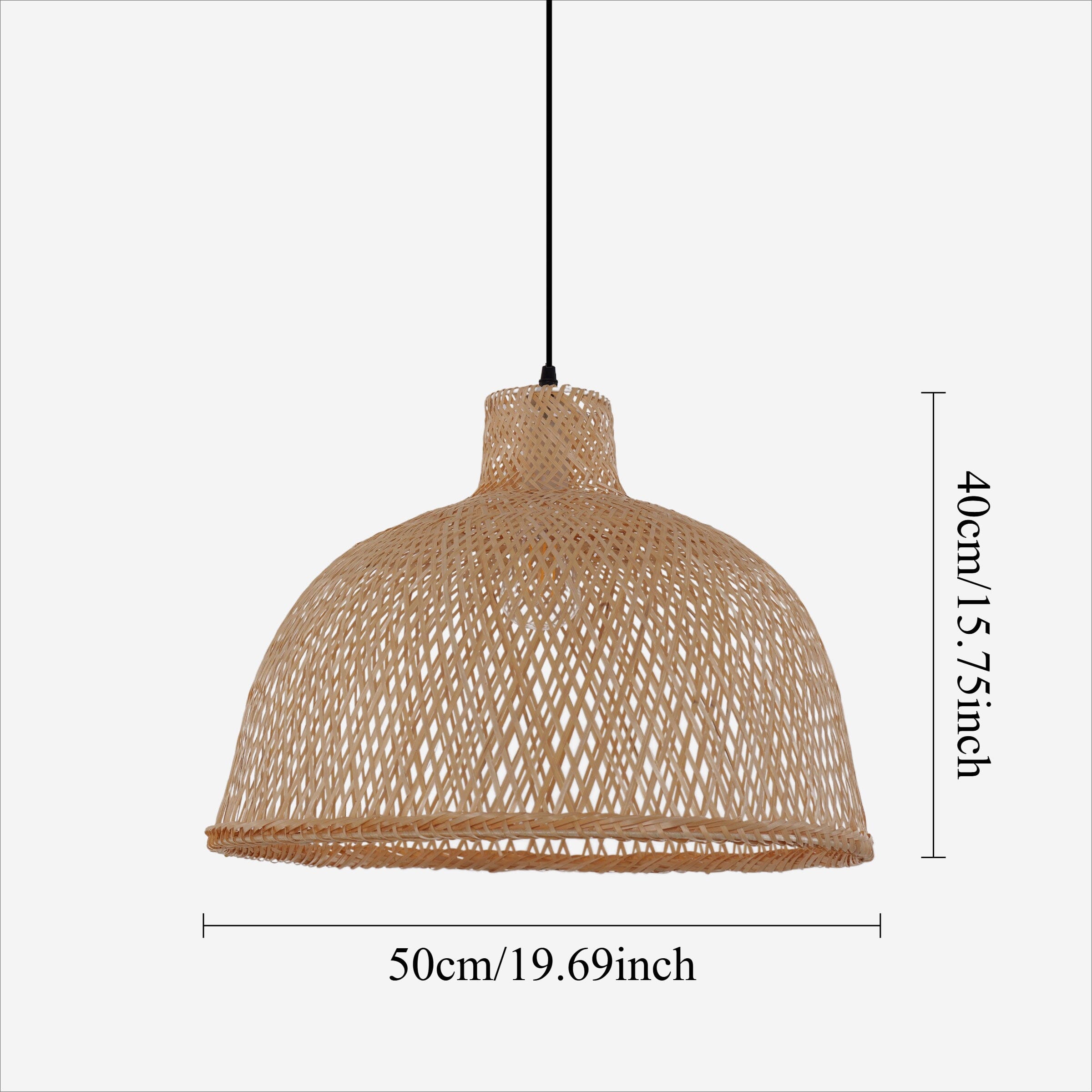 Living Nest UK Natural Bamboo Woven Dome Pendant Light for Cozy Spaces Living Nest UK