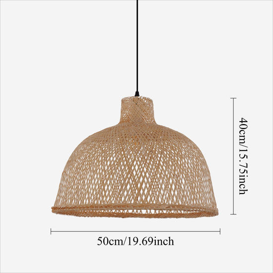 Living Nest UK Natural Bamboo Woven Dome Pendant Light for Cozy Spaces Living Nest UK