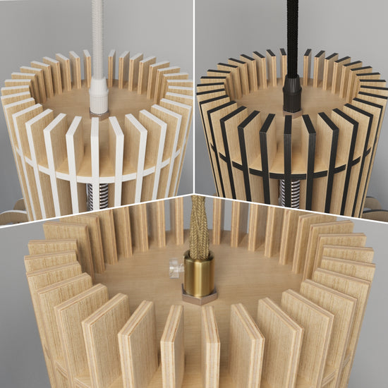 Shadome-Scandinavian LED Wooden Birdcage Pendant Light