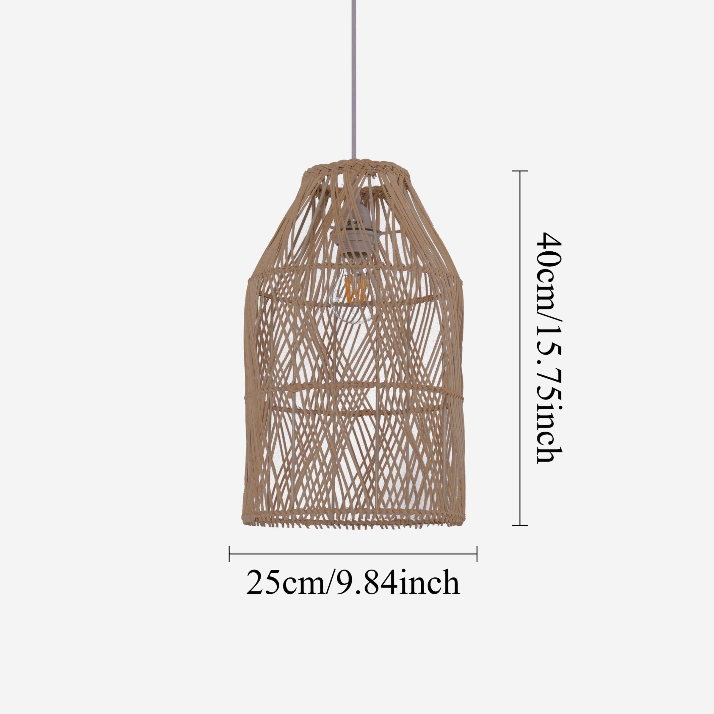 Lightsin Handwoven Rattan Pendant Light with Criss-Cross Pattern Lightsin UK 