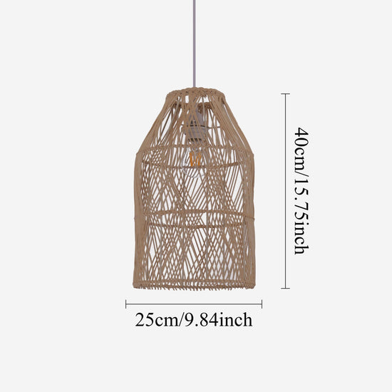 Lightsin Handwoven Rattan Pendant Light with Criss-Cross Pattern Lightsin UK 