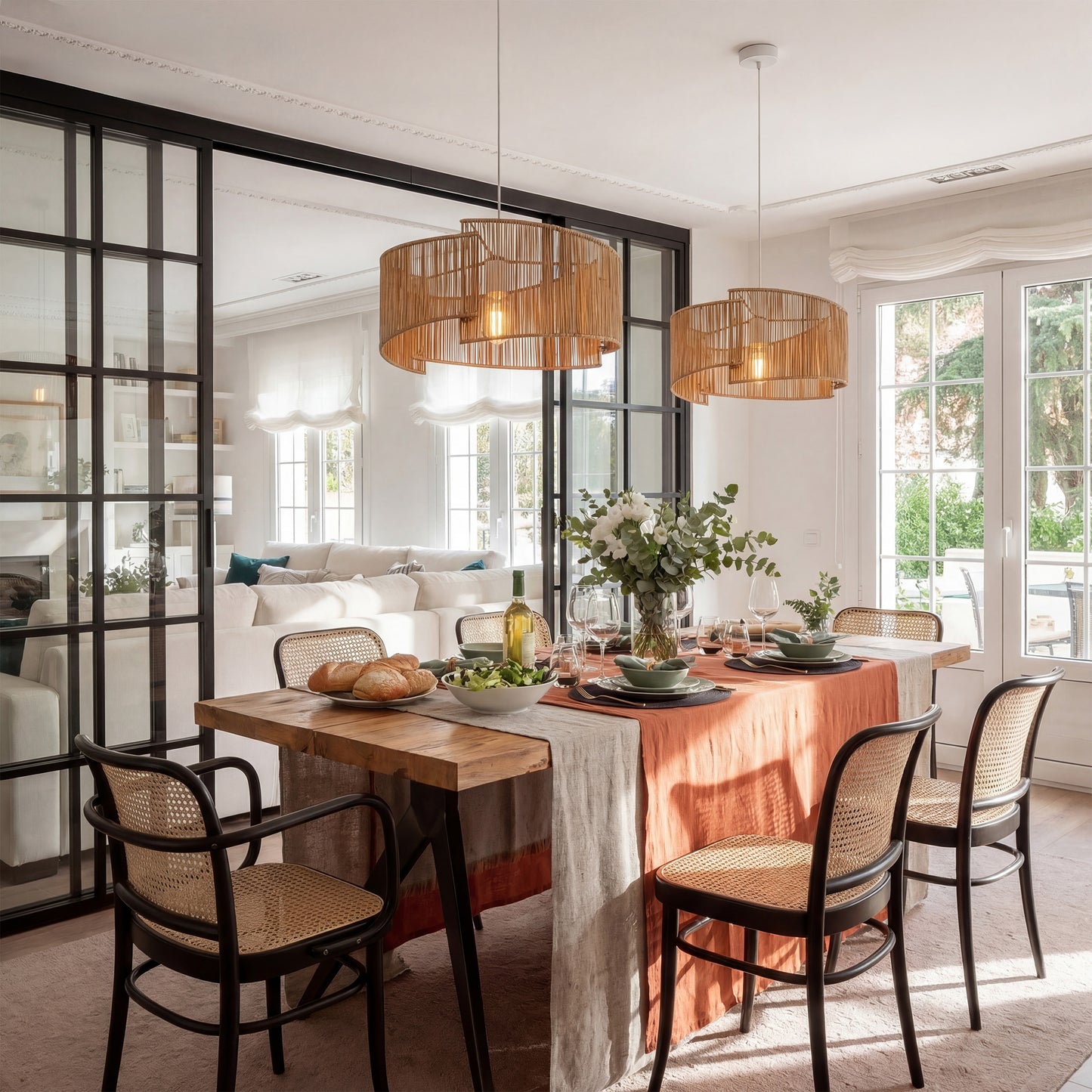 Twist Handwoven Paper Rope Pendant Light for Cozy Living Spaces