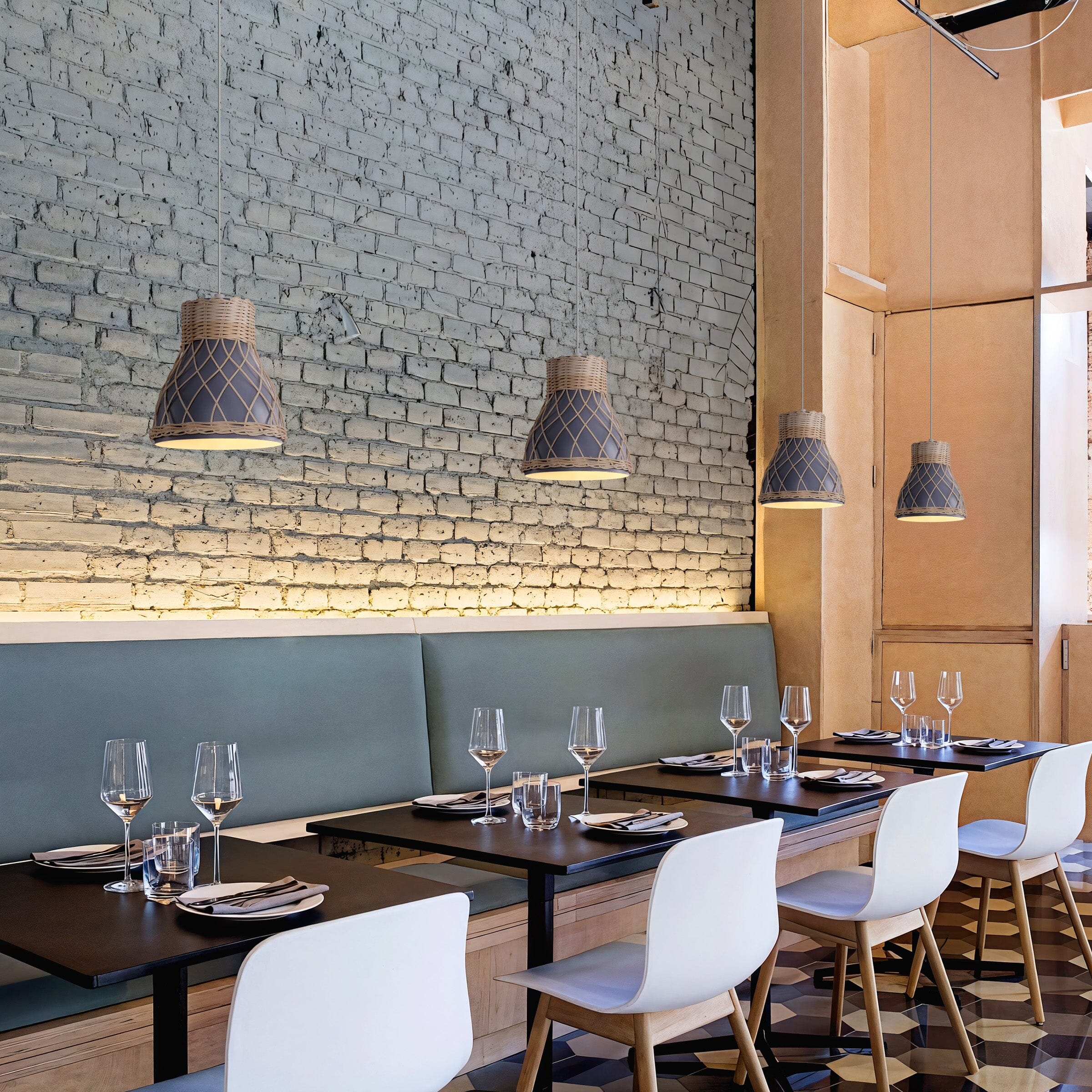 Lightsin Modern Rattan Pendant Light Available in Grey, Pink, and White Lightsin UK 