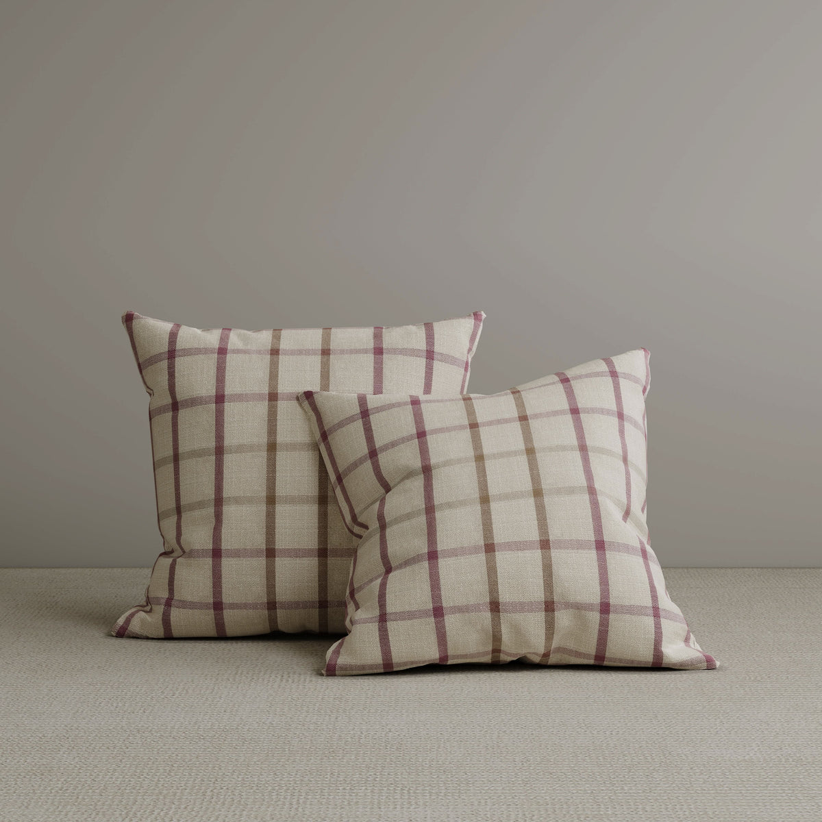 Cottonfy Square Exclusive Design Cushion in Red Checkered Cotton Linen, 45*45CM Living and Home 2 PCS 
