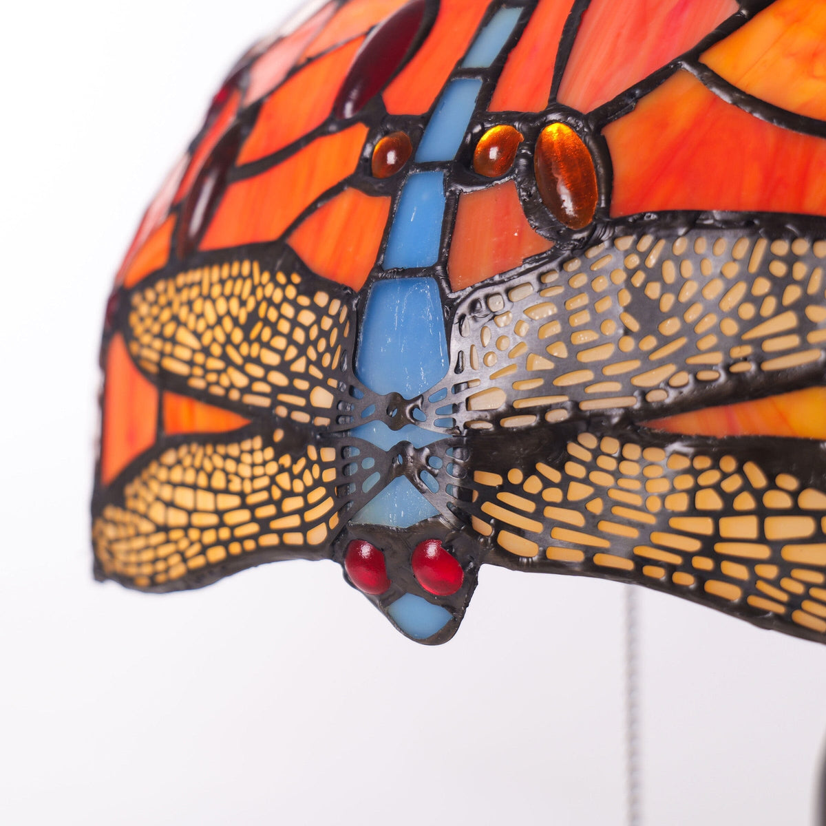 Living Nest UK Tiffany Table Lamp | Handcrafted Stained Glass Dragonfly Series Blue Dragonfly Living Nest UK