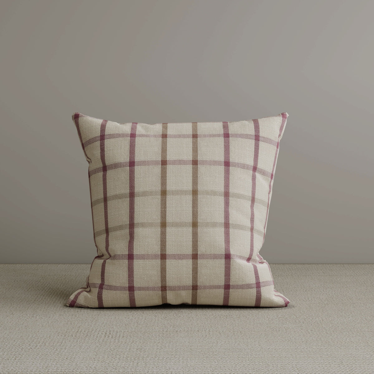 Cottonfy Square Exclusive Design Cushion in Red Checkered Cotton Linen, 45*45CM Living and Home 1 PC 