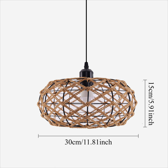 Living Nest UK Handwoven Rustic Cozy Natural Design Paper Rope Pendant Light Living Nest UK
