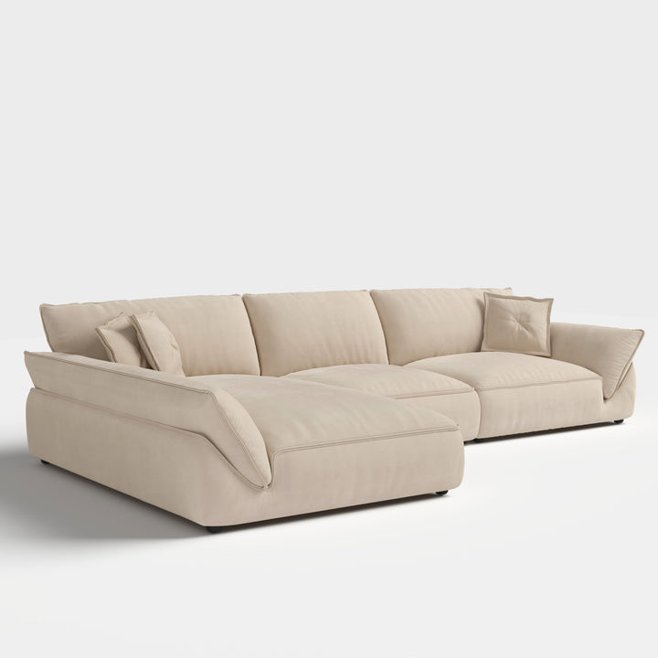 Cat-Scratch Resistant Fabric Elephant Ears Style Corner Sofa