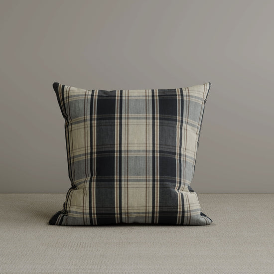 Square Exclusive Design Cushion in Midnight Black Plaid Cotton Linen, 45*45CM Cottonfy UK 1 PC 