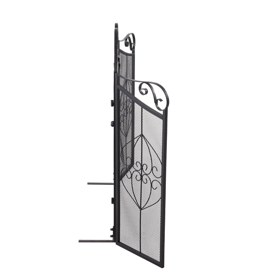 Iron Fireplace Screen Black Powder Coated – 114.7x84x16.5cm