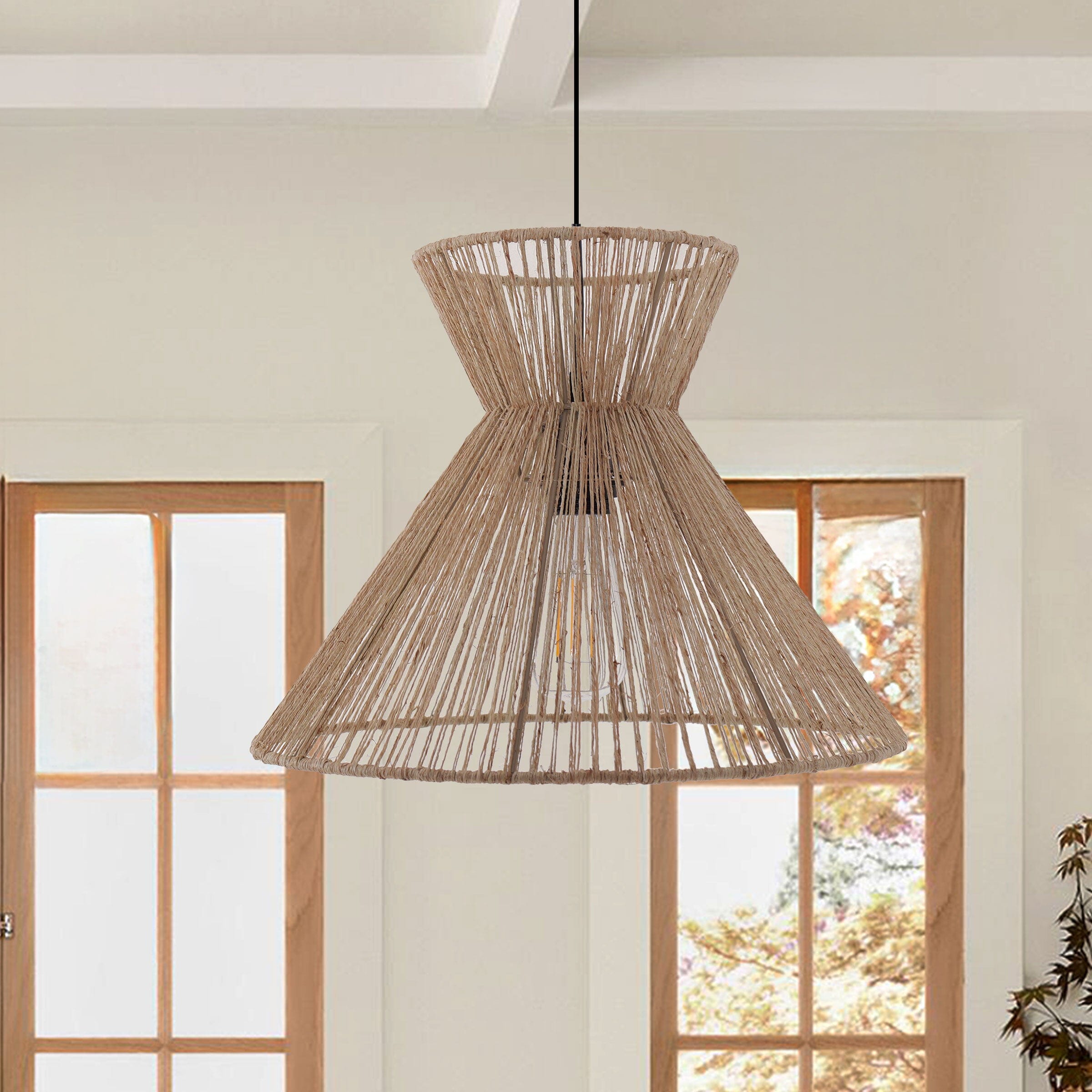Living Nest UK Handcrafted Paper Rope Pendant Light for Cozy Living Spaces Living Nest UK