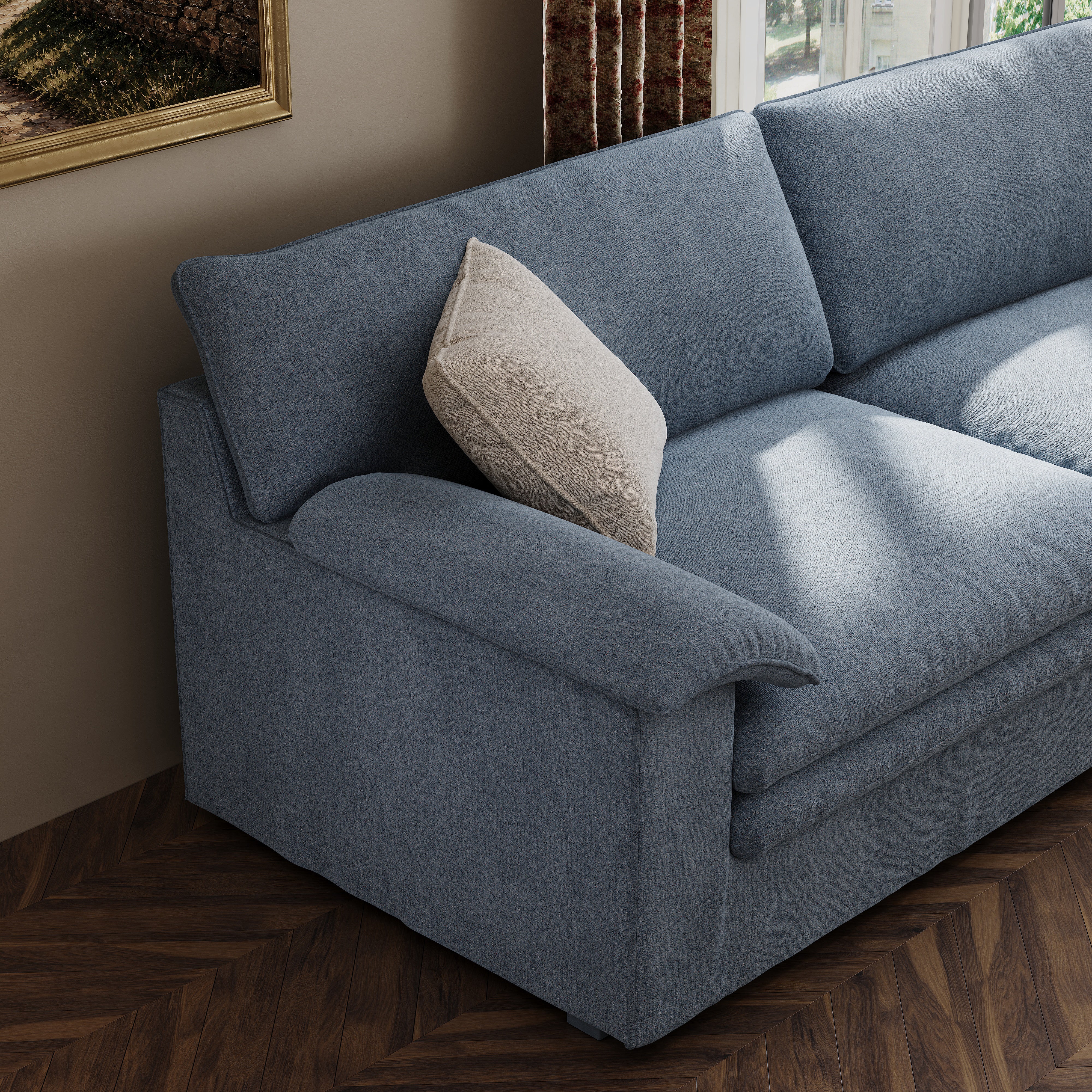 Stylish Lambswool Sofa with Detachable Design