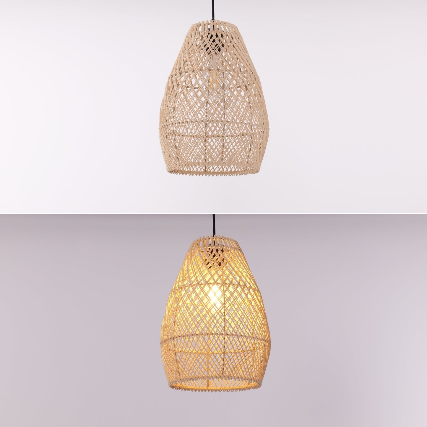 Living Nest UK Eco-Friendly Rustic Rattan Pendant Light For Home Decor Living Nest UK