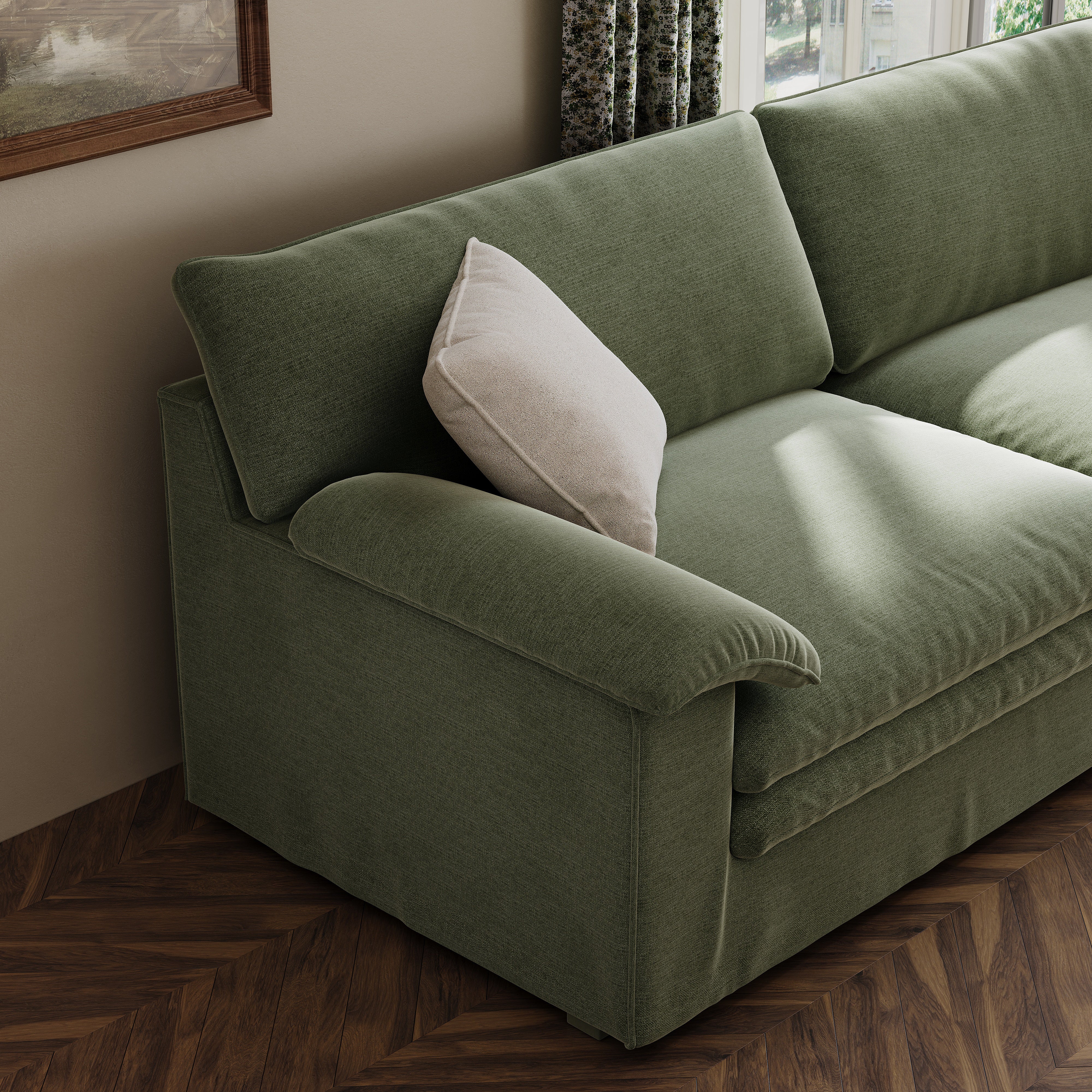 Stylish Lambswool Sofa with Detachable Design