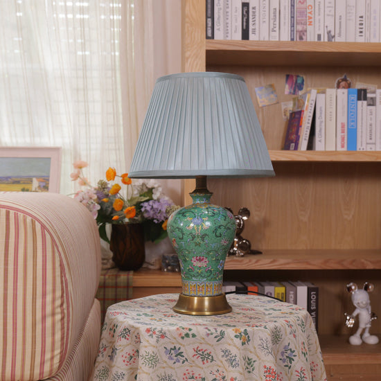 Lightsin Vibrant Ceramic Table Lamps for Living Room – Handcrafted Design with Warm Fabric Shade Lightsin UK