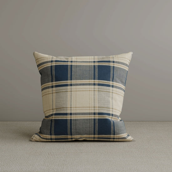 Cottonfy Square Exclusive Design Cushion in Dark Blue Checkered Cotton Linen, 45*45CM Living and Home 1 PC 