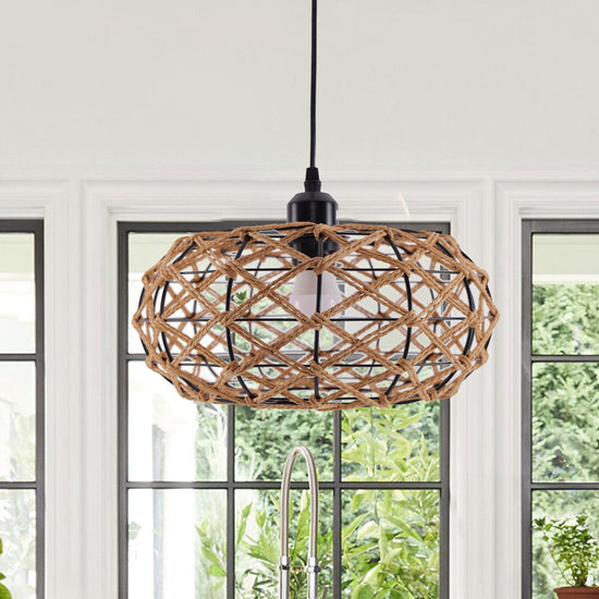 Living Nest UK Handwoven Rustic Cozy Natural Design Paper Rope Pendant Light Living Nest UK