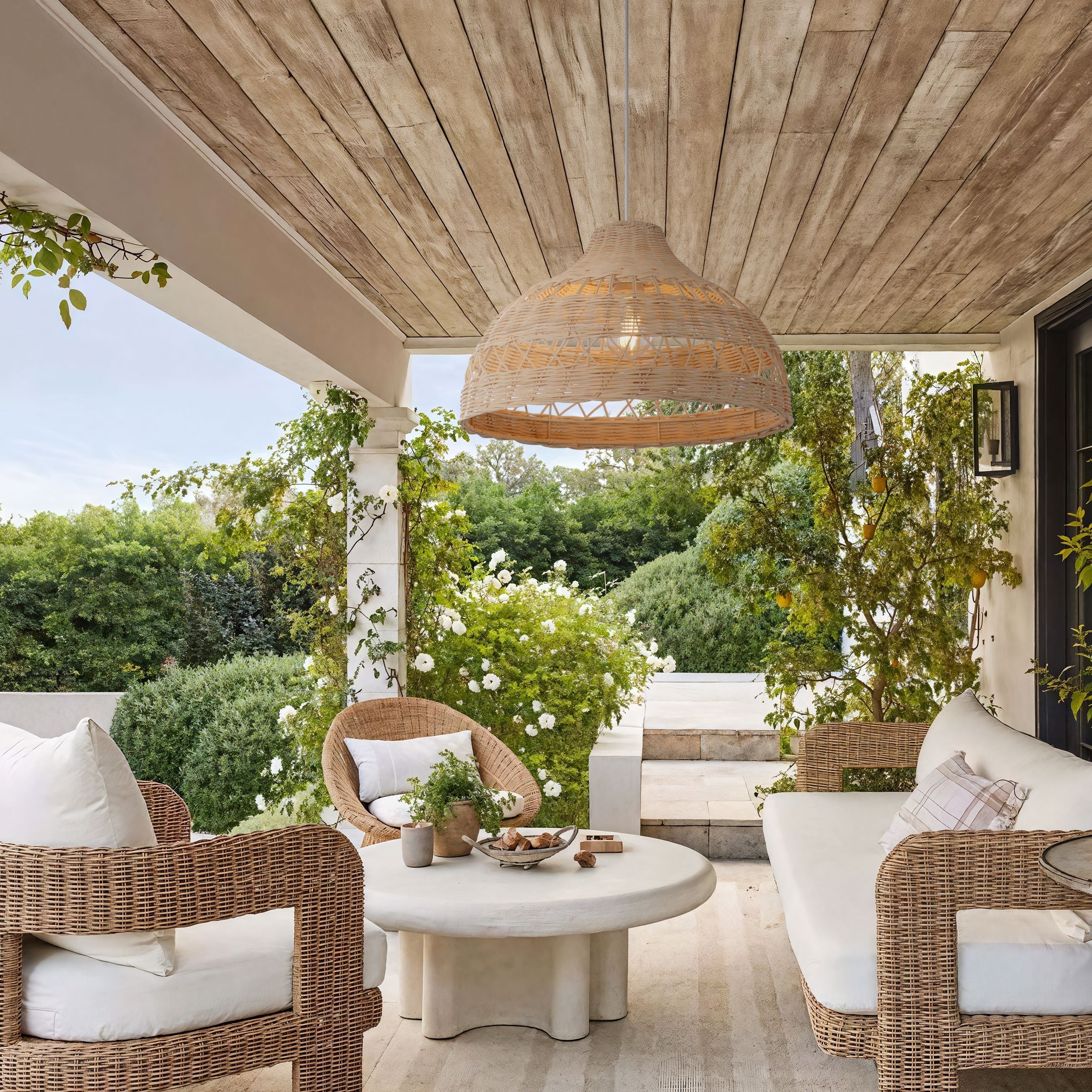 Lightsin Natural Rattan Pendant Light - Handwoven Ceiling Light, Durable & Rustic Lightsin UK 