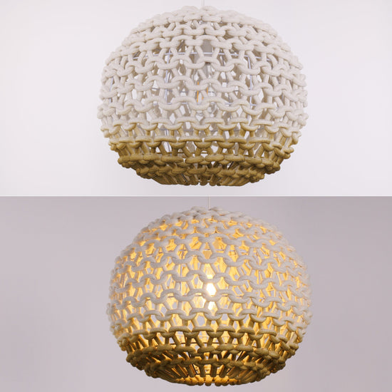 Living Nest UK Artisanal Globe-Shaped Cotton Rope Pendant Light for Natural Elegance Living Nest UK