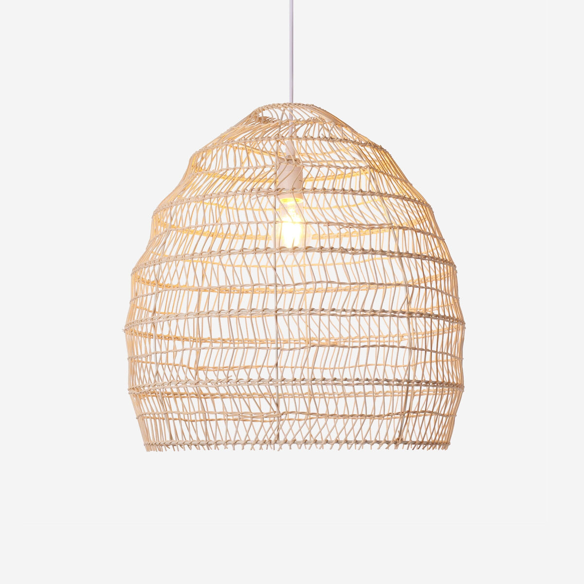 Lightsin Natural Rattan Pendant Light with Optional Woven Inner Sphere Lightsin UK