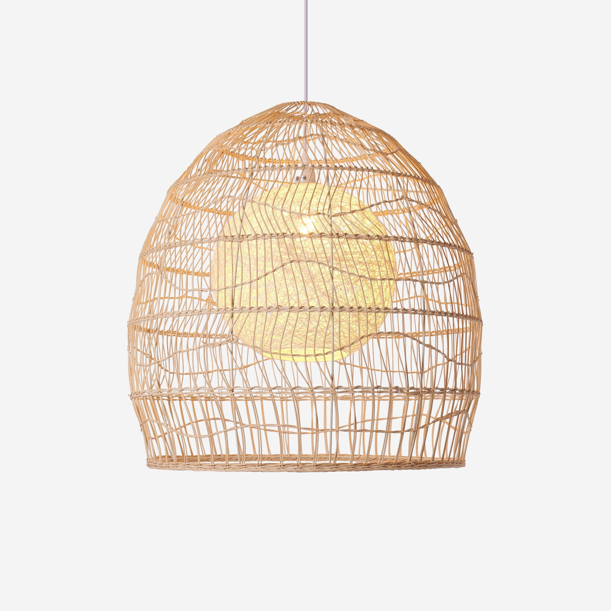 Lightsin Natural Rattan Pendant Light with Optional Woven Inner Sphere Lightsin UK