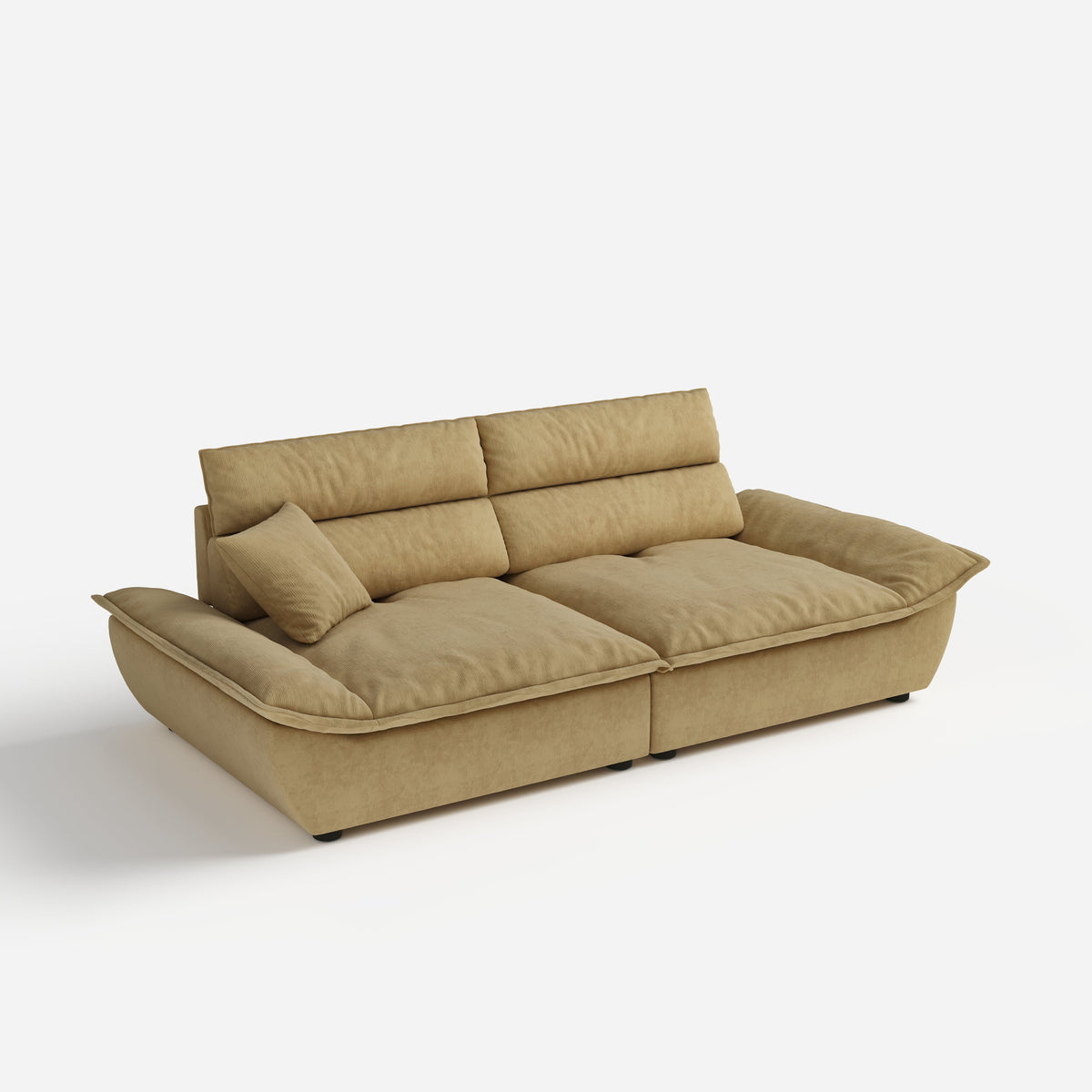 Adjustable Backrest Sailboat Corduroy Sofa Green