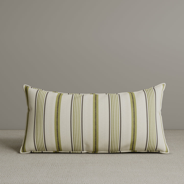 Exclusive Waist Cushion in Moss Green Striped Cotton Linen, 56*27*12 CM