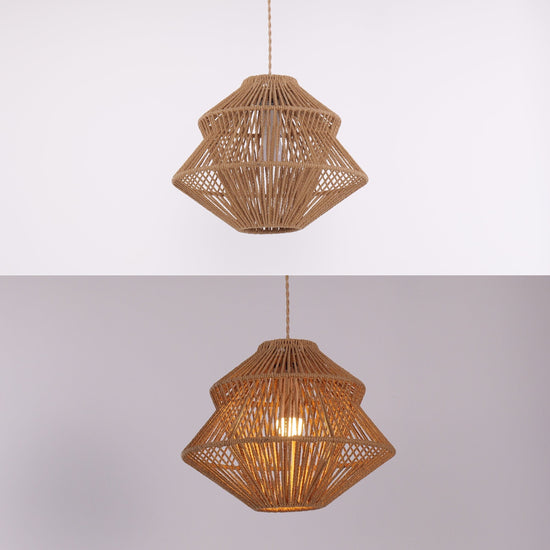 Living Nest UK Rustic Paper Rope Iron Pendant Light Living Nest UK