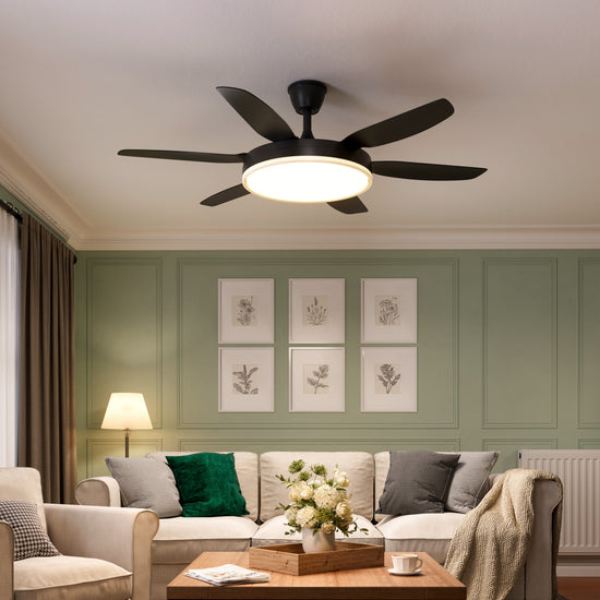 Black 56inch Ceiling Fan Light with Remote