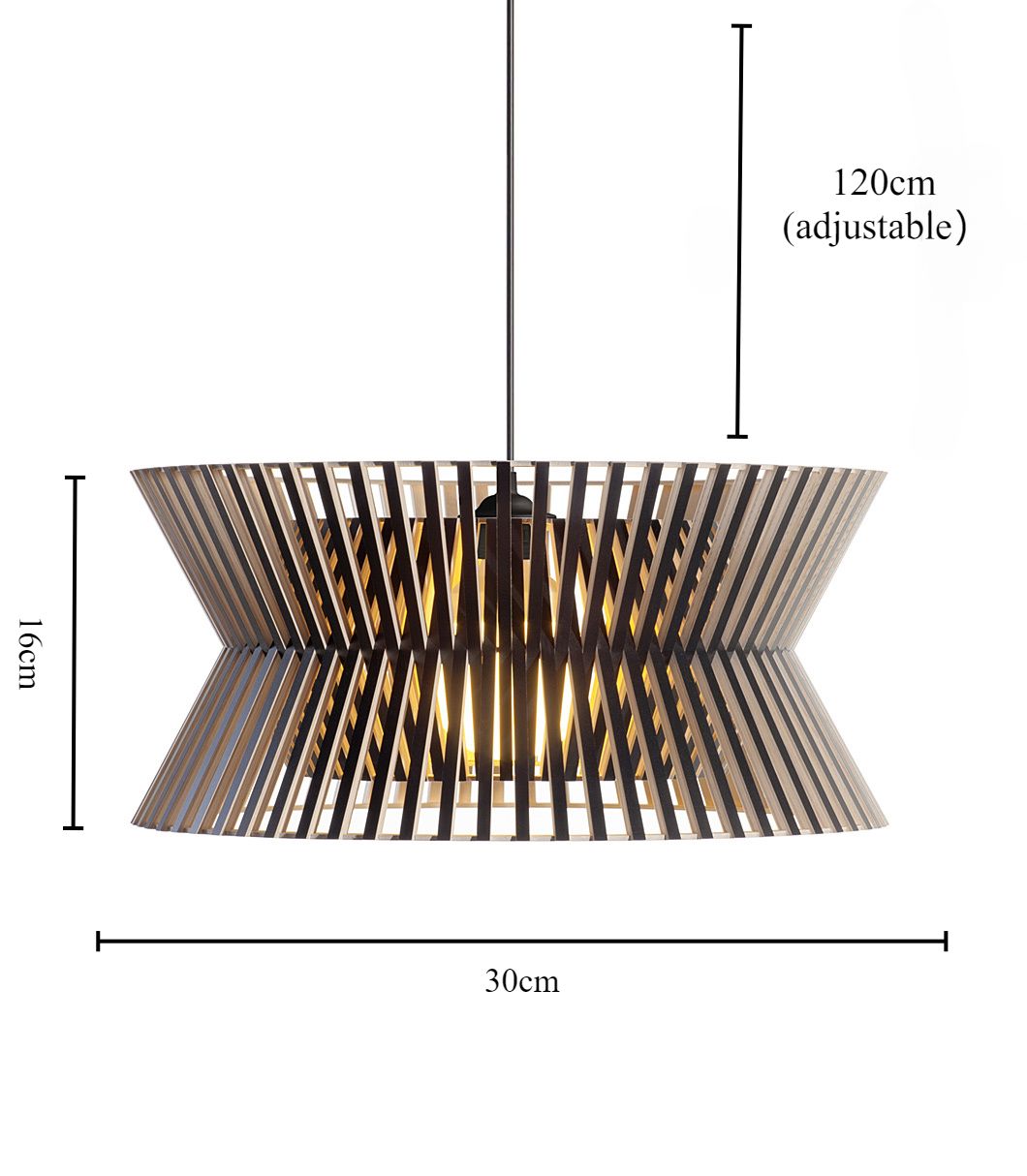 Lightsin Modern LED Wood Craft Drum Hanging Pendant Lights Lightsin UK 