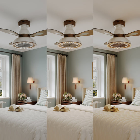 36 inch reversible ceiling fan with LED light shown as a clean product view