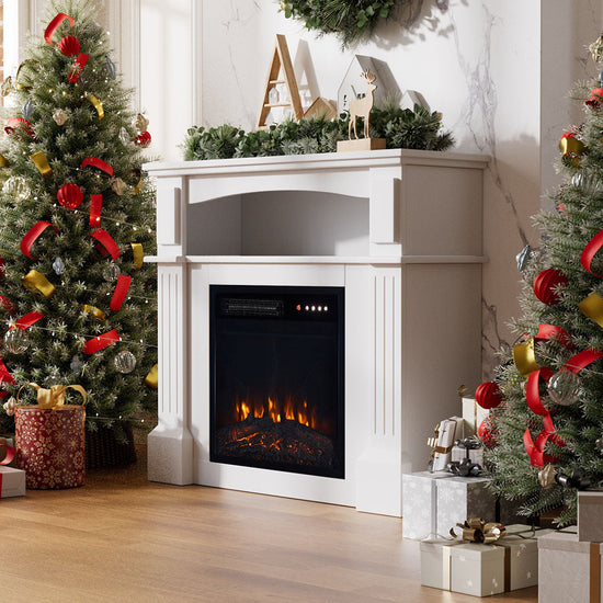 Fireplace Cabinet with 18inch Electric Fire | Touchscreen-enabled, remote-controlled, timer-operated
