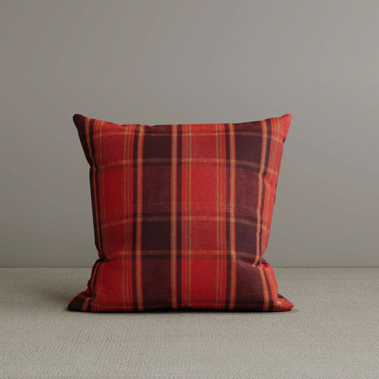 Square Exclusive Design Cushion in Autumn Spice Plaid Cotton Linen, 45*45CM Cottonfy UK 1 PC 