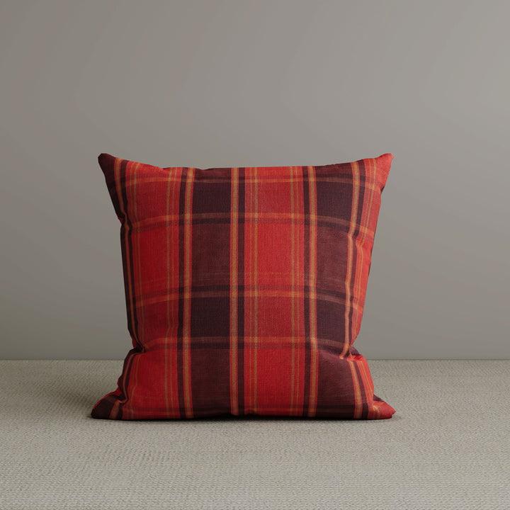 Square Exclusive Design Cushion in Autumn Spice Plaid Cotton Linen, 45*45CM Cottonfy UK 1 PC 
