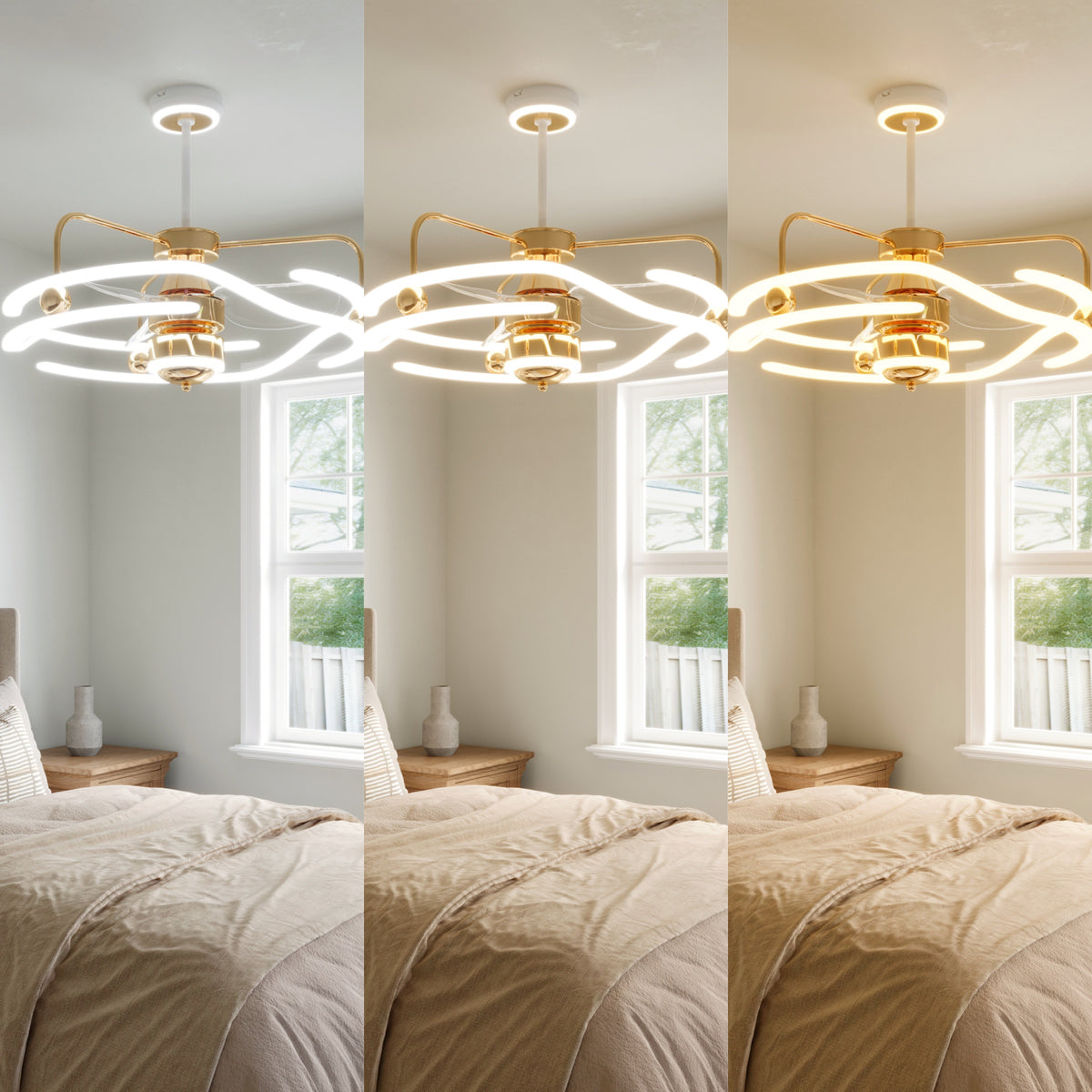 Modern Ceiling Fan Light with Remote Control Low-Noise Adjustable Fan Light