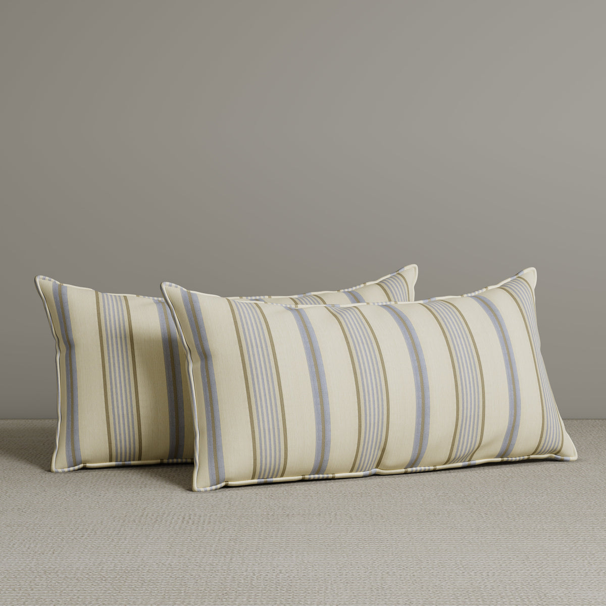 🎁 Exclusive Waist Cushion in Sky Blue Striped Cotton Linen, 56*27*12 CM (100% off)