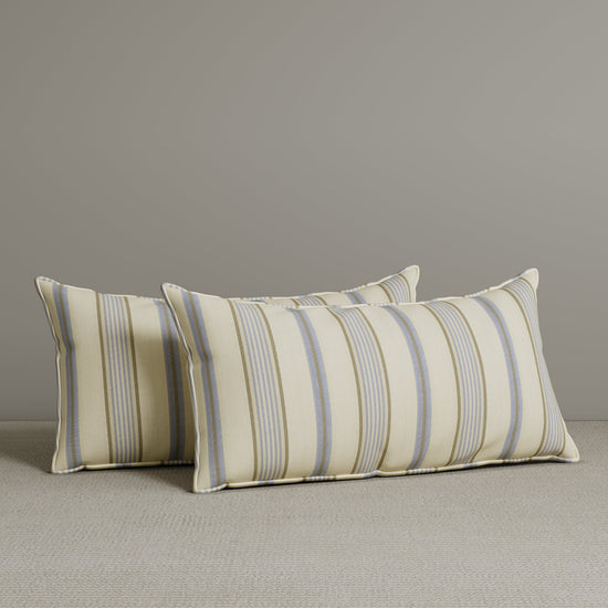 Exclusive Waist Cushion in Sky Blue Striped Cotton Linen, 56*27*12 CM
