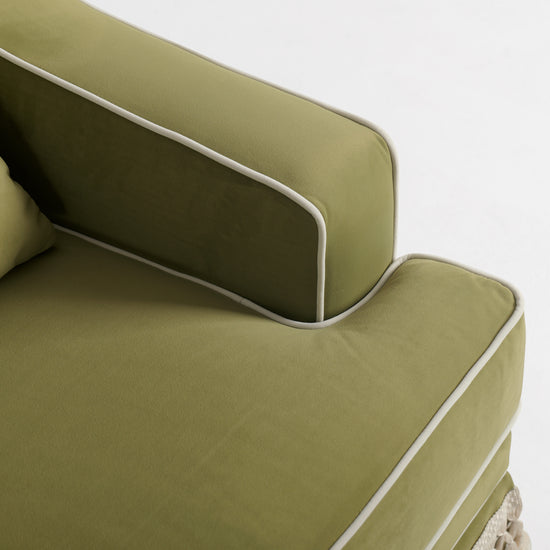 Country Fringe Skirt Sofa for Relaxed Home Living