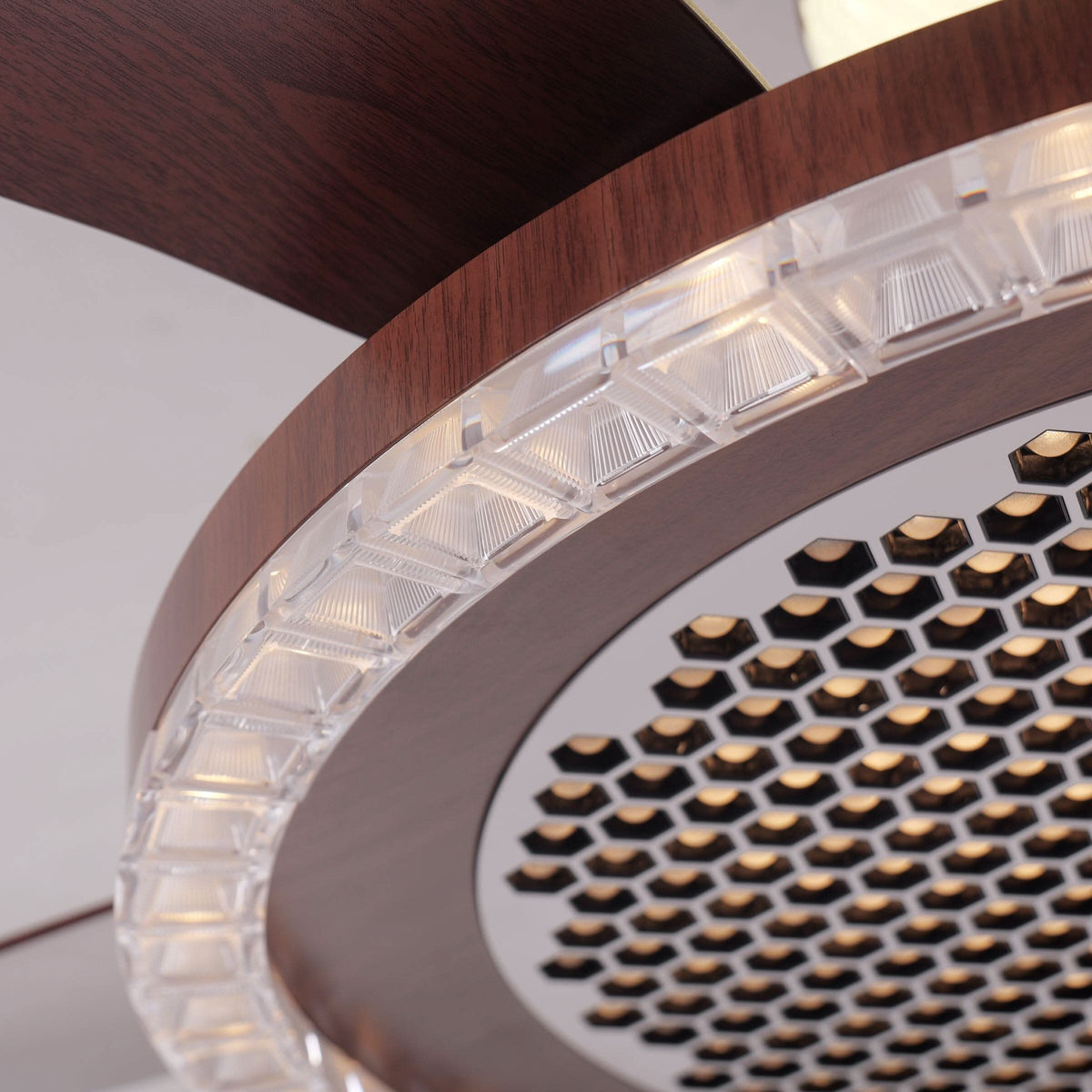 48 inch reversible ceiling fan with LED light with dimensions shown for installation