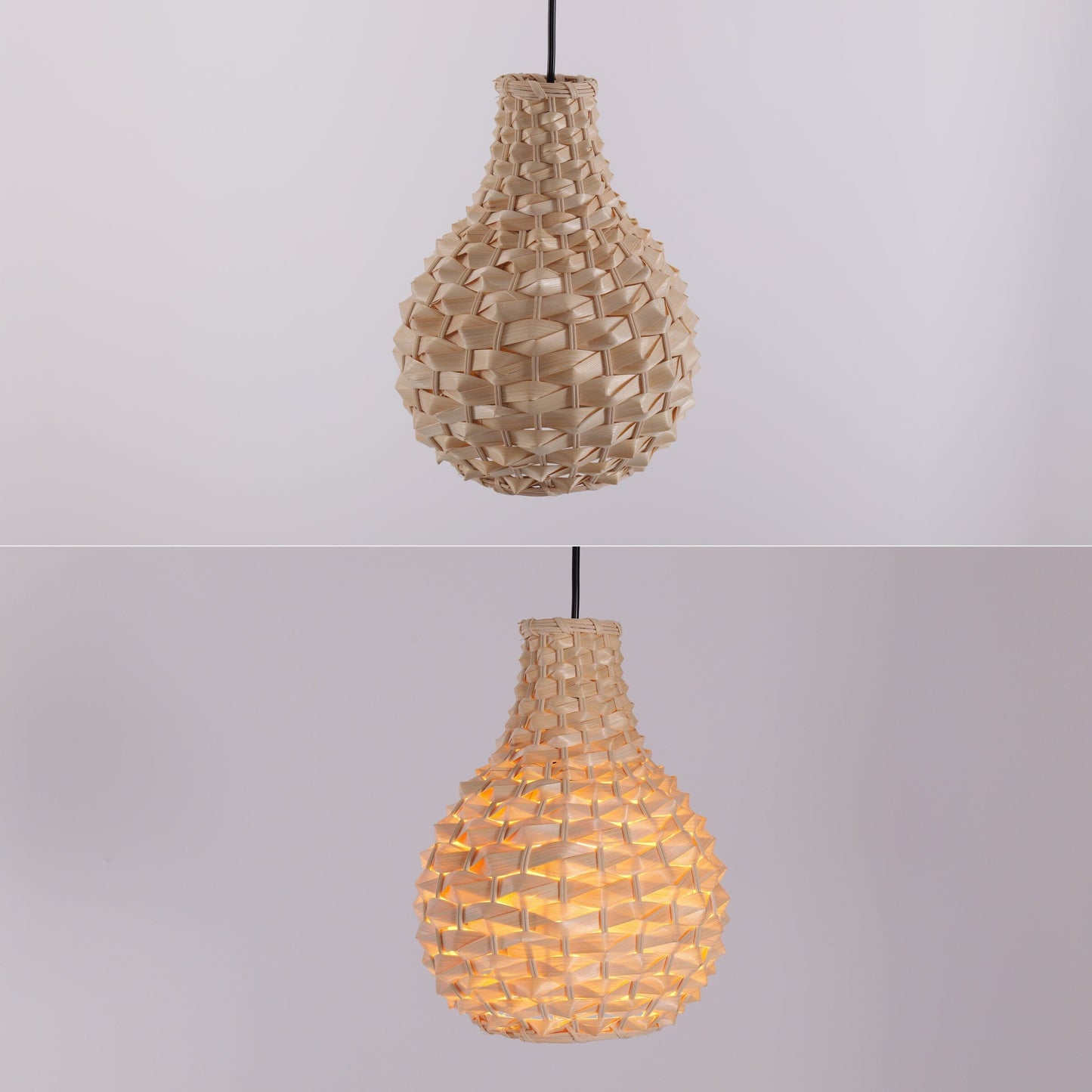 Living Nest UK Bamboo Hand-Weaving Pendant Light Natural Art Lighting Fixture Living Nest UK