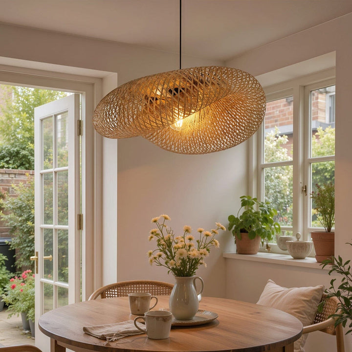 Lightsin Eco-Friendly Handmade Bamboo Pendant Light 60/80cm for Dining Room & Living Room Lightsin UK D60cm 1 Unit 