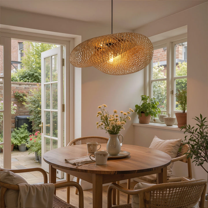 Lightsin Eco-Friendly Handmade Bamboo Pendant Light 60/80cm for Dining Room & Living Room Lightsin UK 