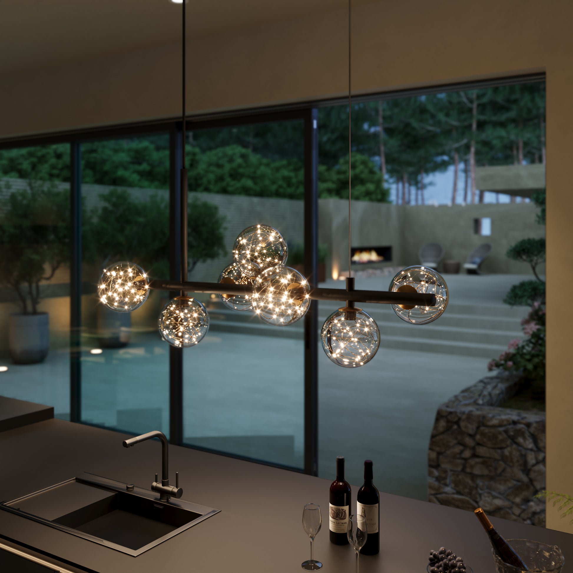 Cumulus - Modern Metal Chandelier with LED Starry Sky Effect