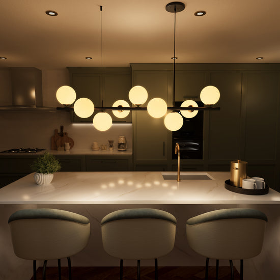 Cumulus - Modern Metal Chandelier with LED White Shade
