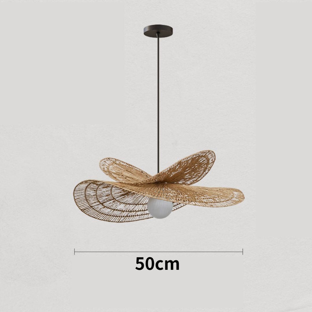 Lightsin Vintage Countryside Rattan Craft Handwoven Creative Pendant Light Fixtures Lightsin UK D50cm 