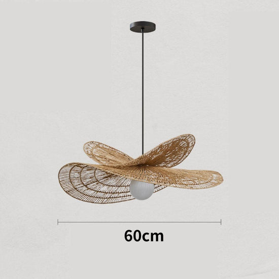 Lightsin Vintage Countryside Rattan Craft Handwoven Creative Pendant Light Fixtures Lightsin UK D60cm 