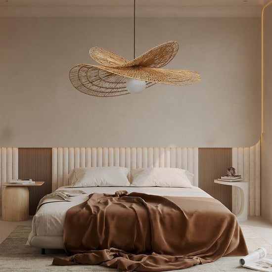 Lightsin Vintage Countryside Rattan Craft Handwoven Creative Pendant Light Fixtures Lightsin UK 