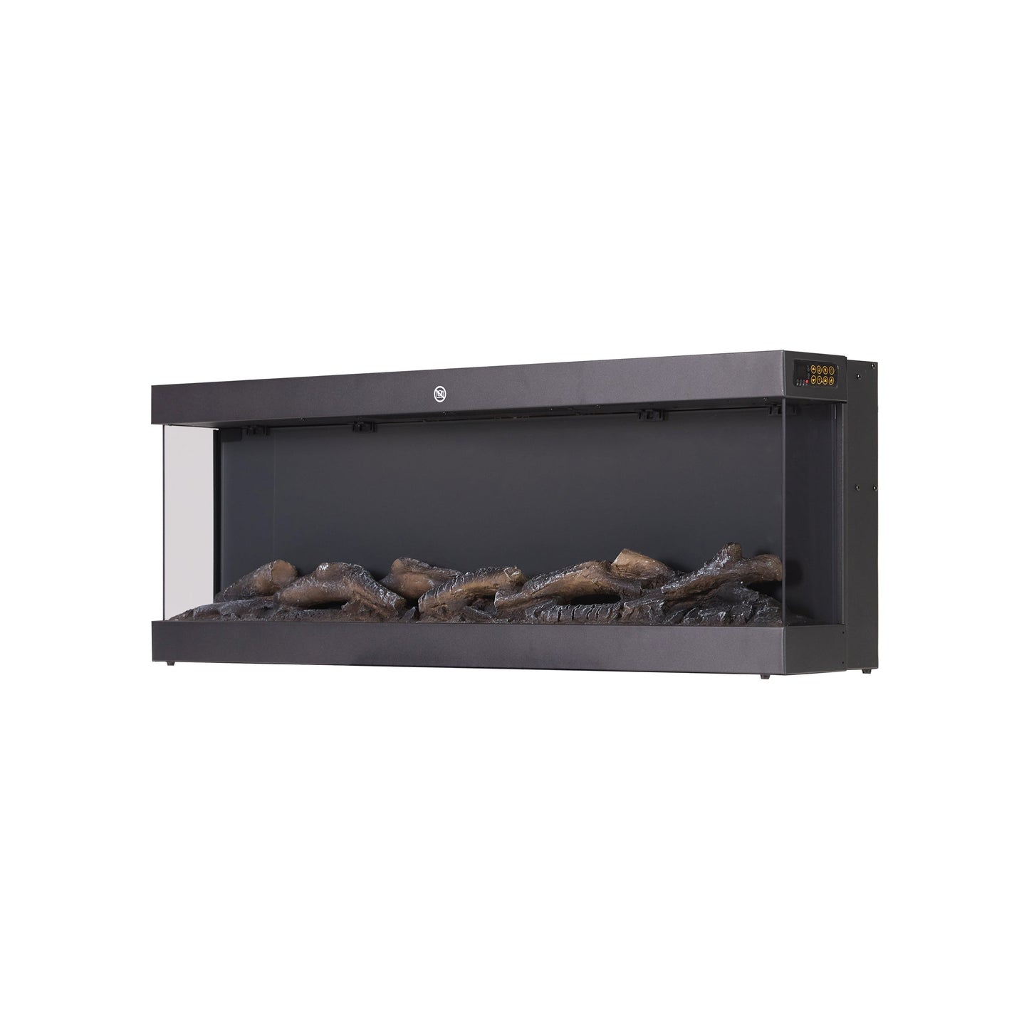 42/48/56/72inch 3-Sided Black/White Electric Fireplace with Remote Control, WiFi Function, Adjustable LED Flames and Heating Modes
